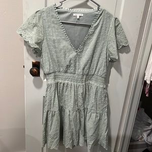 Green Eyelet Dress